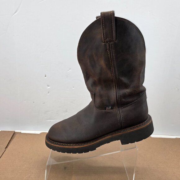 Justin Blueprint Men's 11" Leather Soft Non Safety Toe Boots Brown Size 9 D - Picture 13 of 16